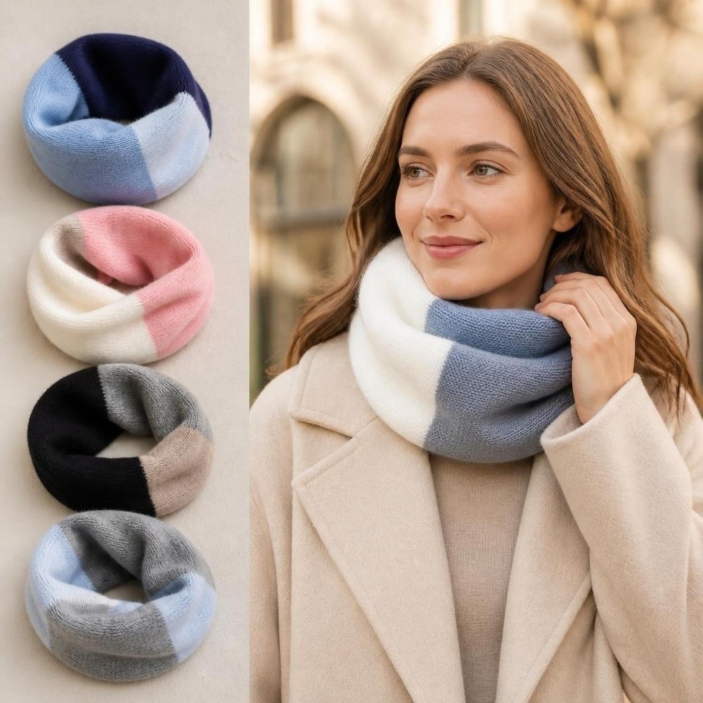 Infinity Scarf Knit - Soft Splicing Color Infinity Scarf Knitted