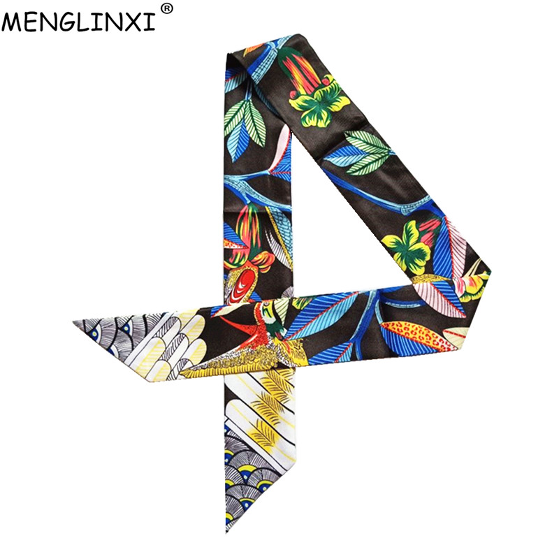 Face Scarf Mask - Luxury Brand Hummingbird Print Skinny Silk