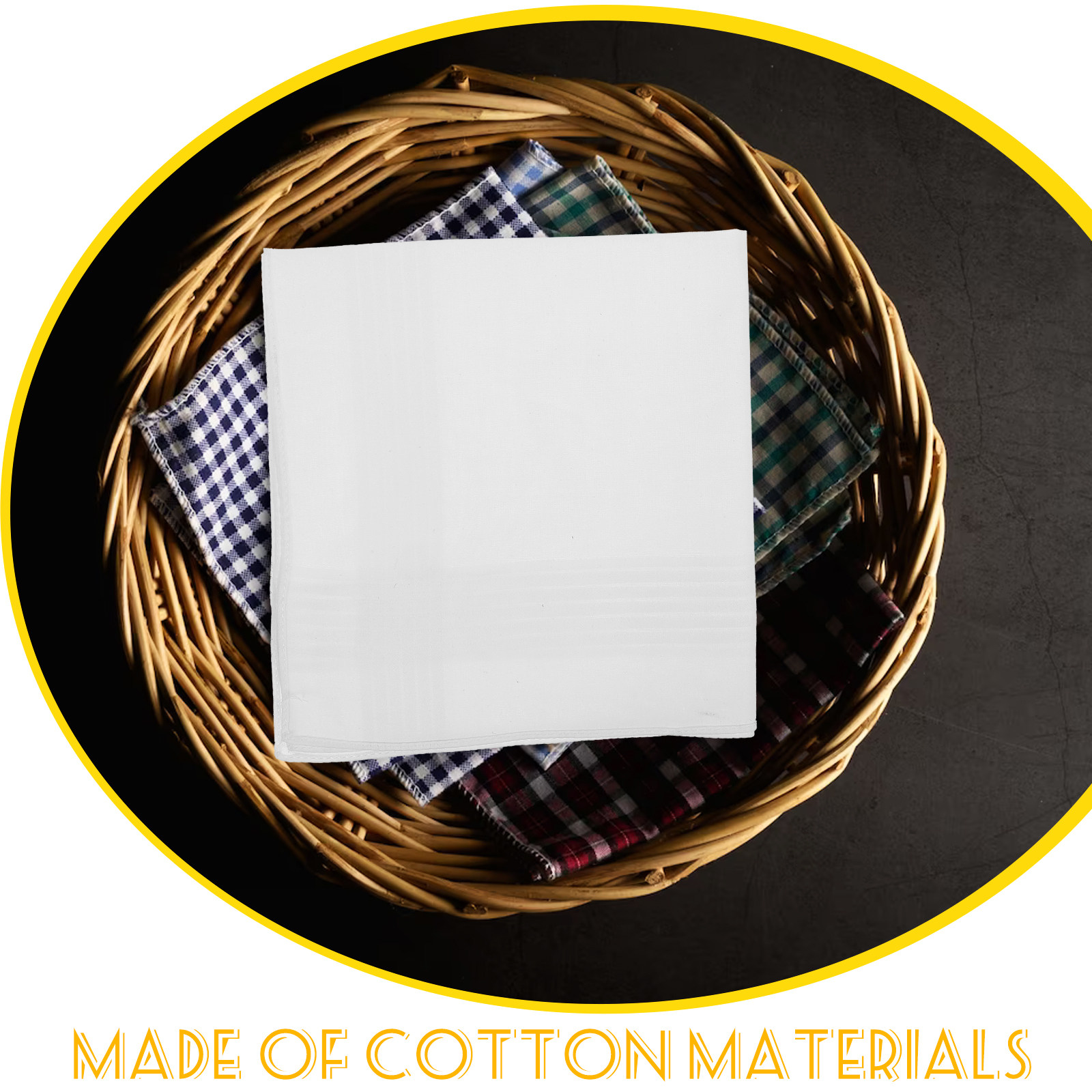 3Pcs Pure White Handkerchief S - Handkerchief Cotton Men review and price