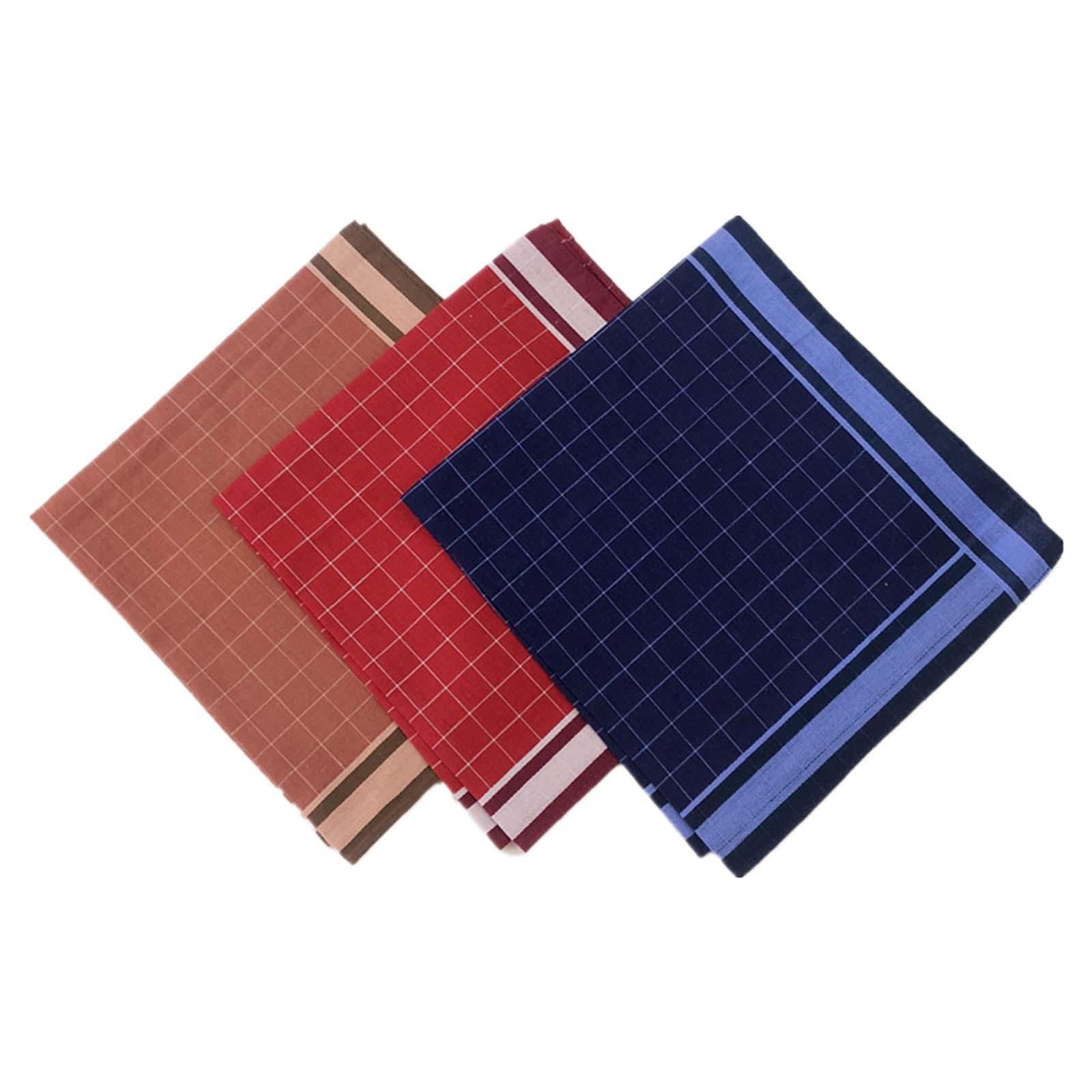 6 Pieces Dark Plaid Handkerchi - Handkerchief Cotton Men review and price