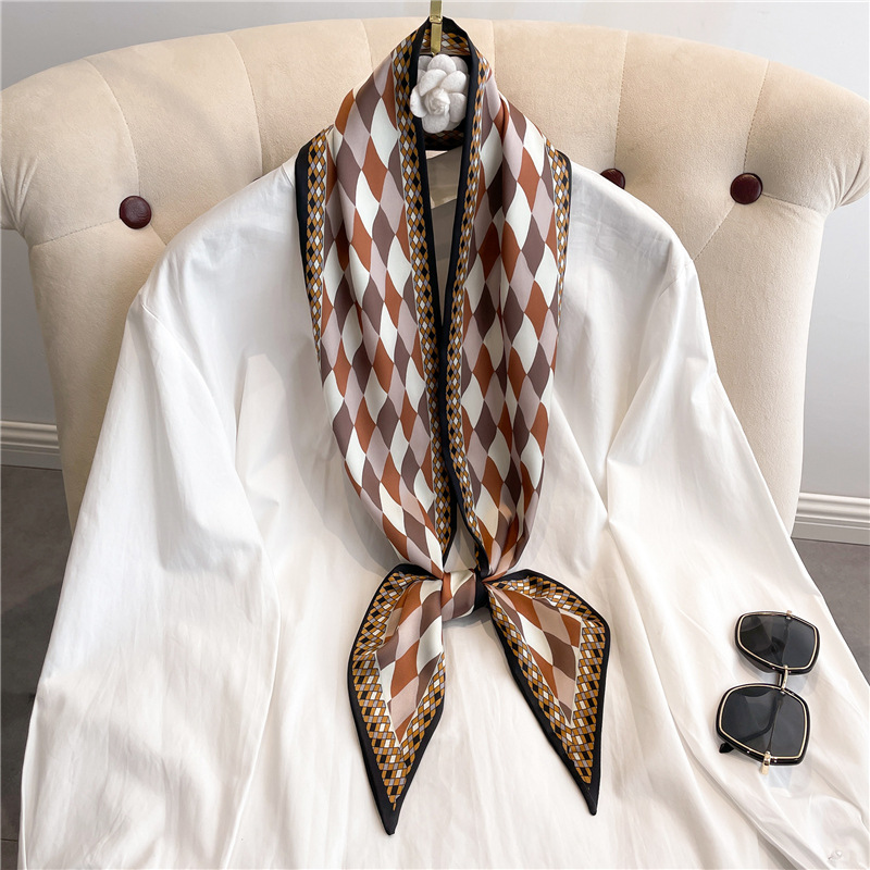 Fashion Print Long Silk Scarf  - Silk Neck Scarf review and price