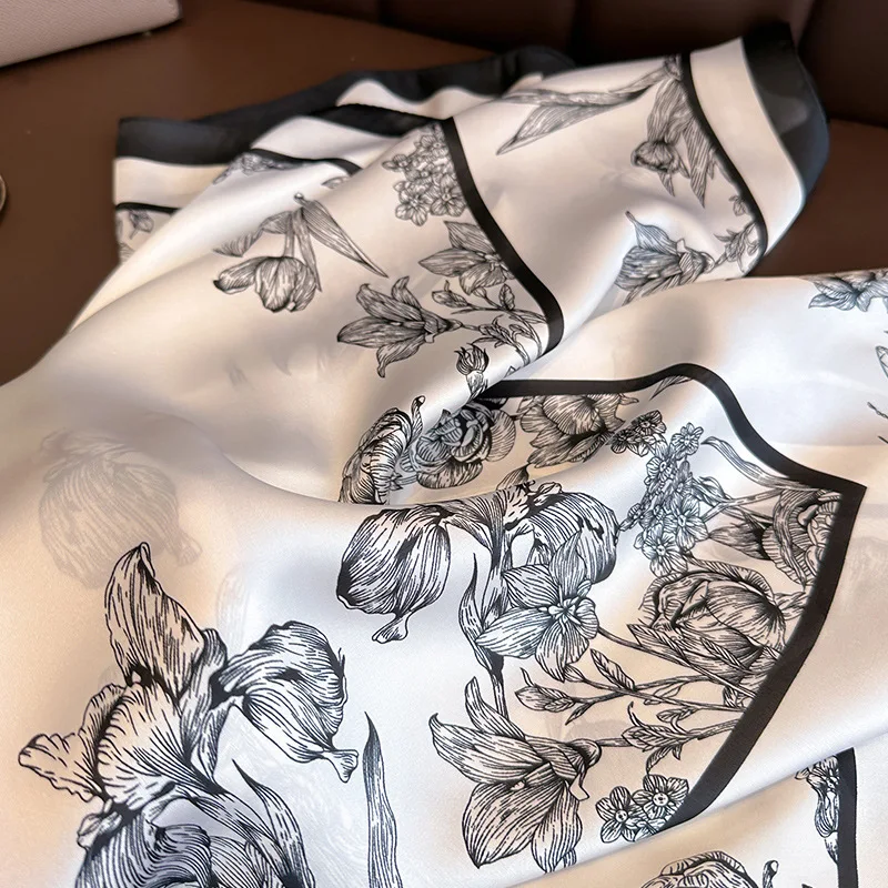 70*70cm Luxury Floral Print Si - Face Scarf Mask review and price
